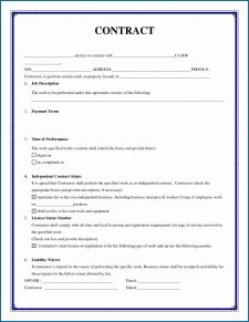 √ Free Printable Simple Contractor Agreement Template