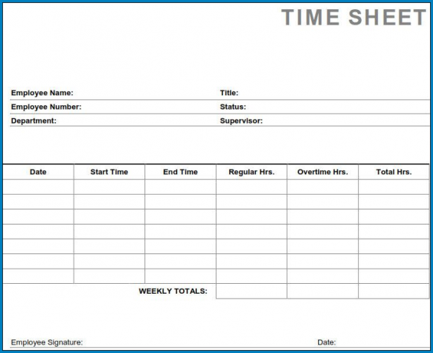 √ Free Printable Timesheet Template PDF