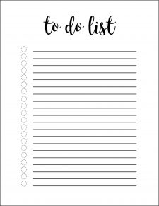 √ Free To Do List Printable Template