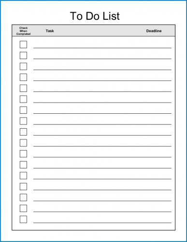 √ Free Printable To Do List Template Word