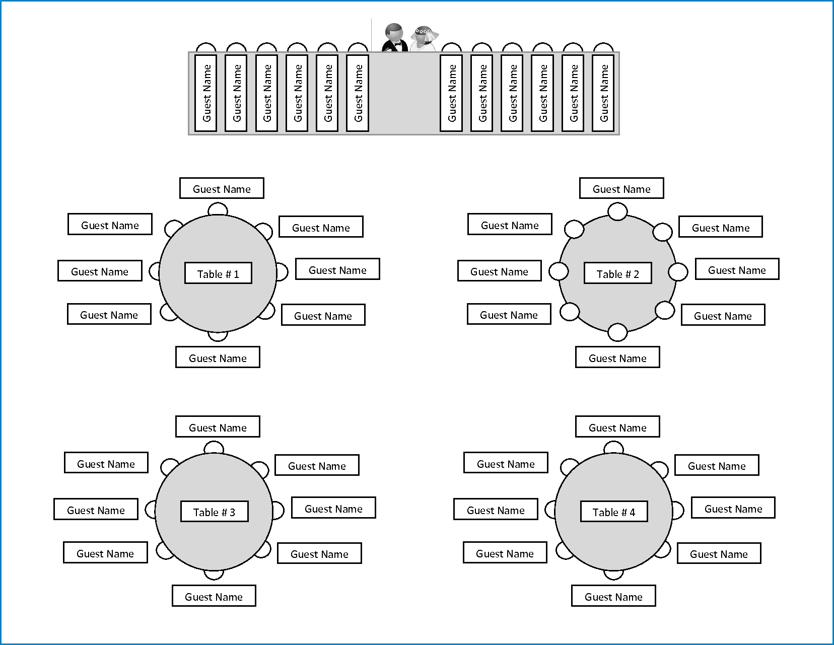 Sample of Wedding Seating Chart Template