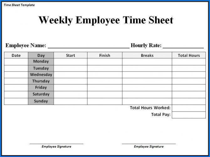 free printable weekly timesheet multiple employee