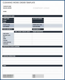 √ Free Printable Work Order Form Template