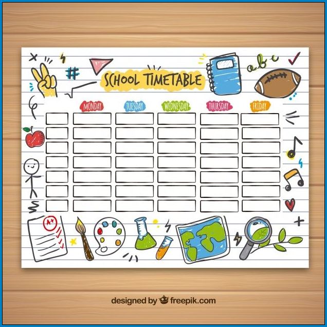 School Timetable Template Sample