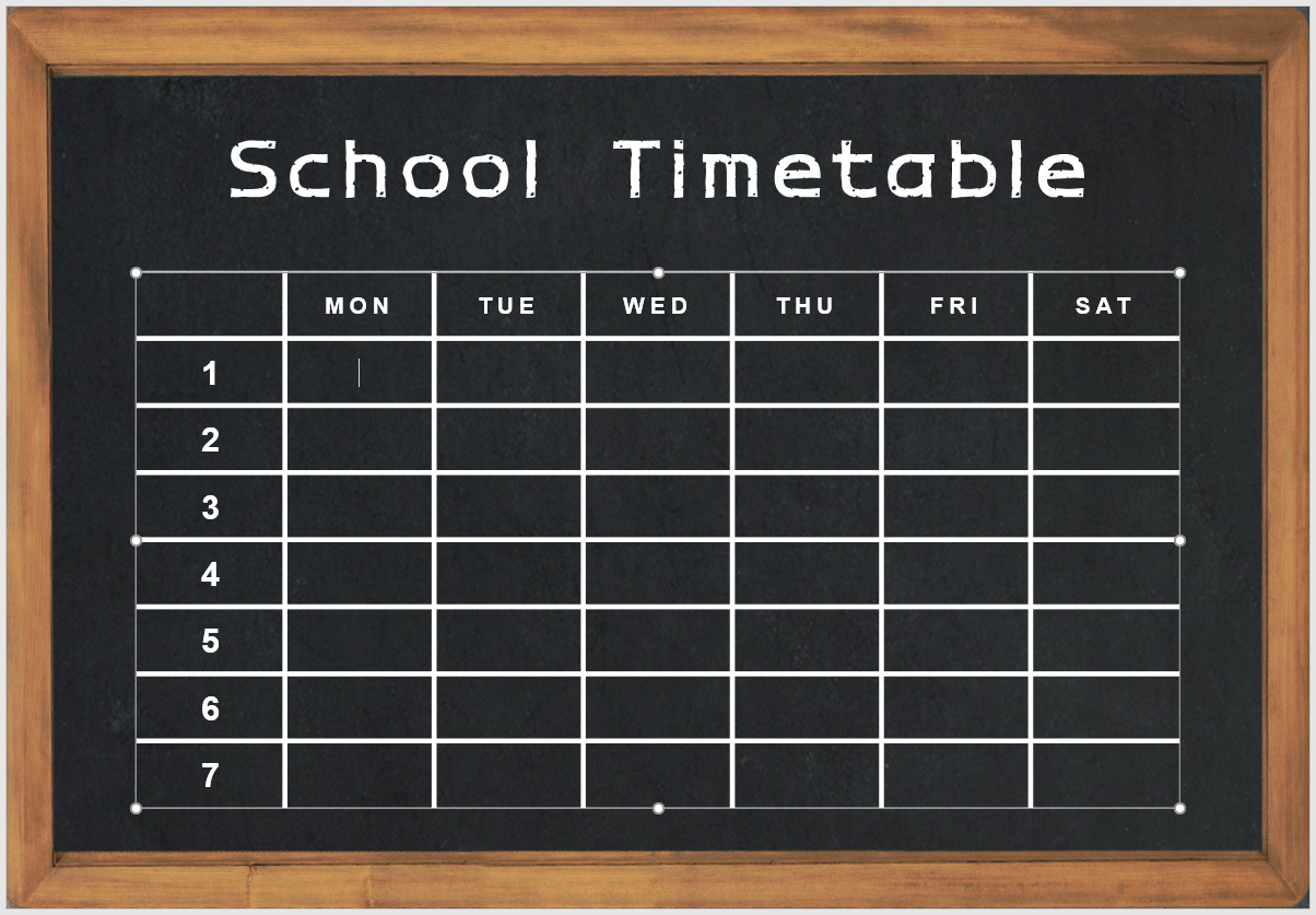 Free Printable School Timetable Template