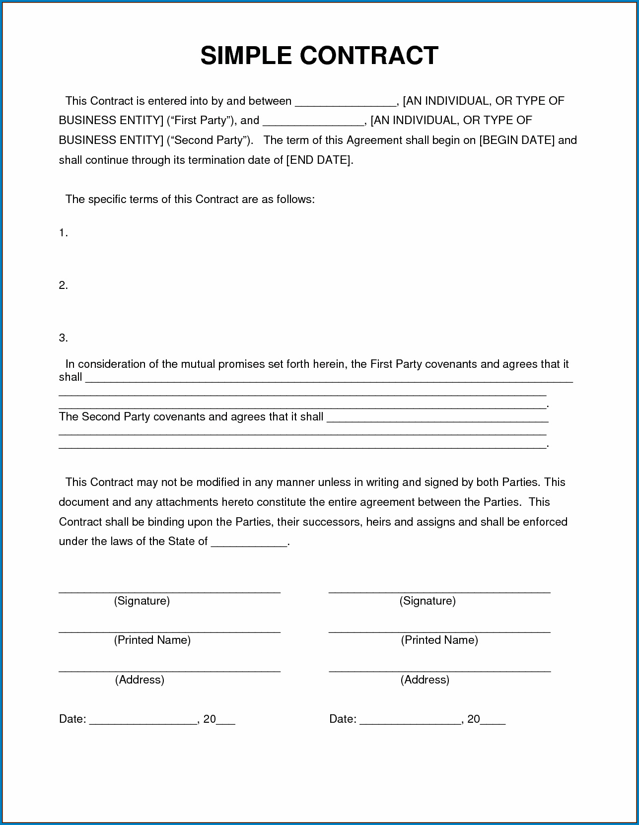 free-printable-simple-contractor-agreement-template-templateral