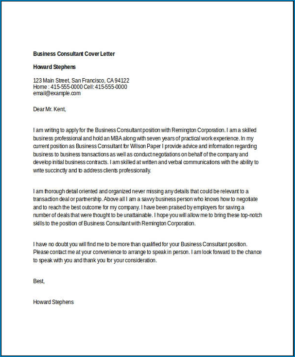 Simple Cover Letter Template Sample