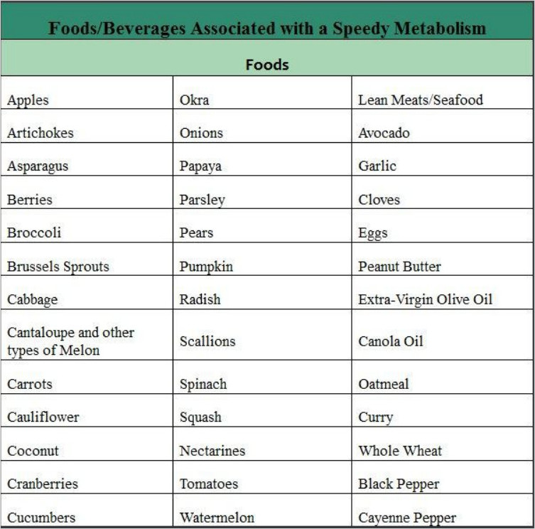 Speedy Metabolism Diet Meal Plan Template Template