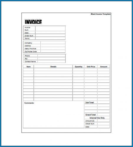 √ Free Printable Standard Invoice Template