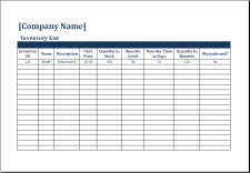 Stock Count Sheet Template