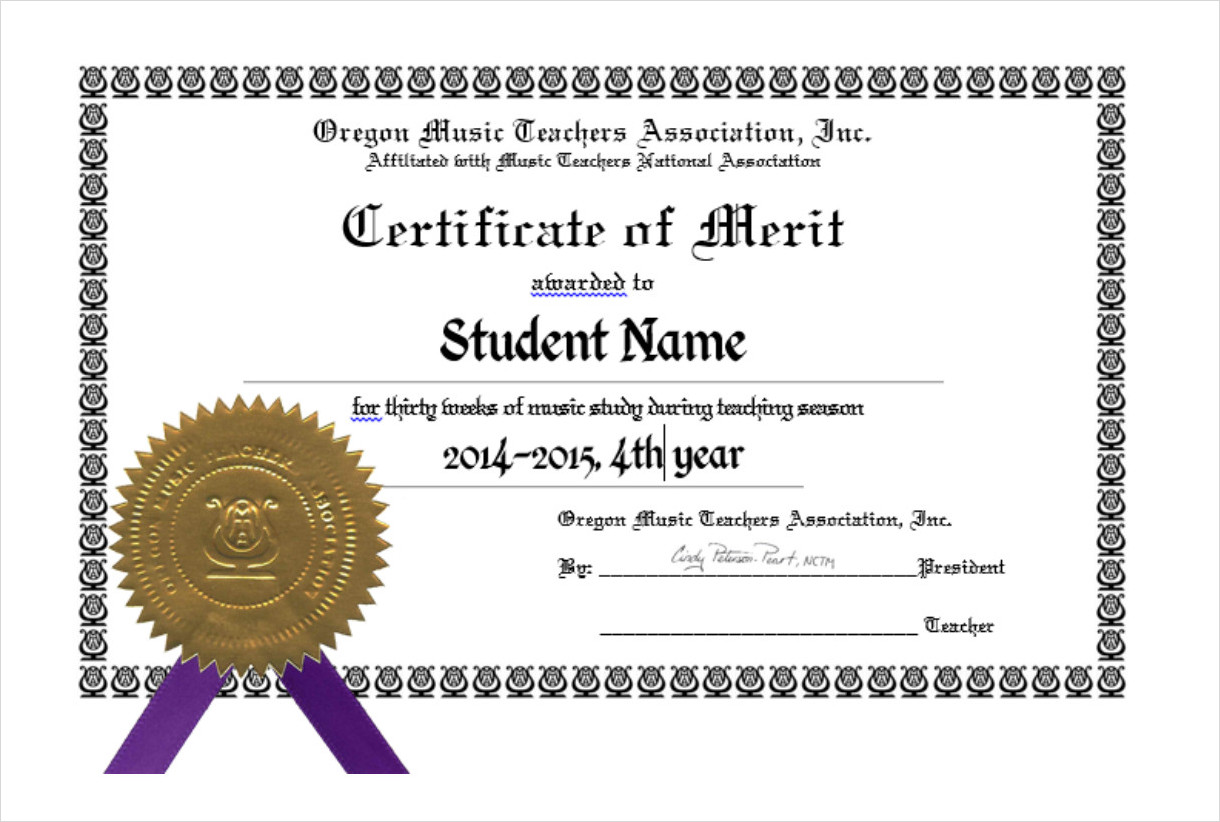 Student Merit Certificate Template