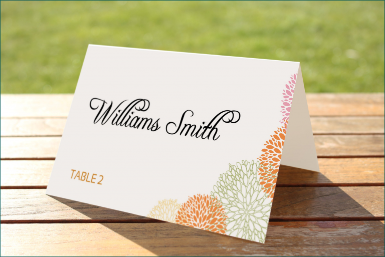 Table Card Template Sample x