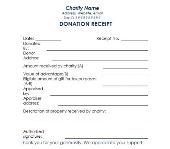 √ Free Tax Receipt For Donation