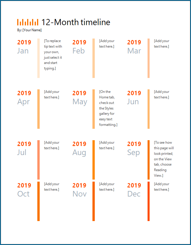 Free Printable Timeline Template For Word