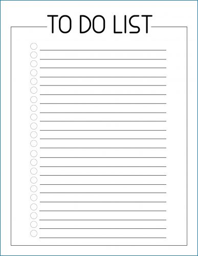 √ Free Printable To Do Checklist Template