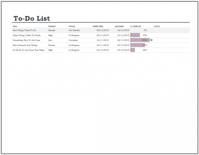 √ Free Printable To Do List Template Excel