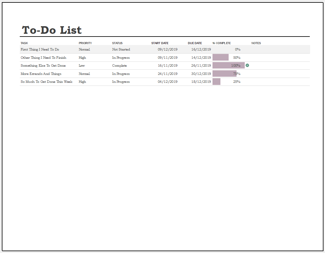 Free Printable To Do List Template Excel