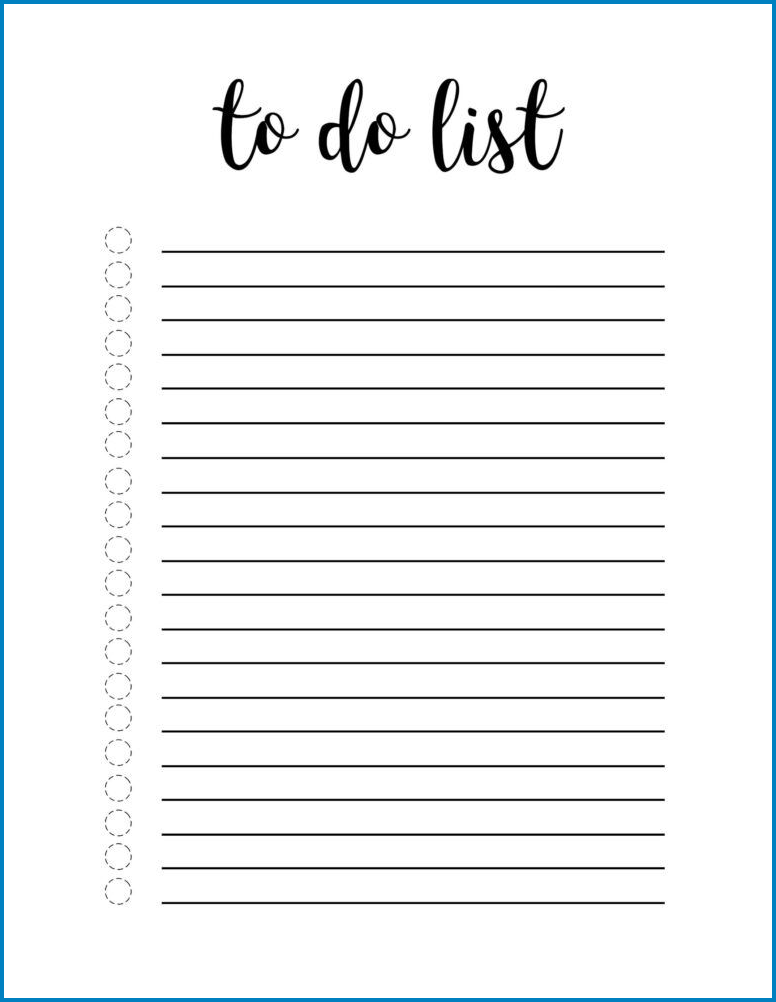 To Do List Template Word Example