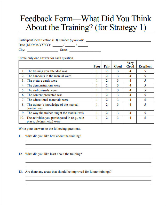 Training Feedback Form