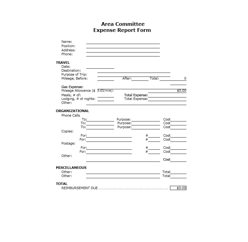 Travel Expense Report Template