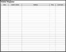 Visitor Register Template | Templateral