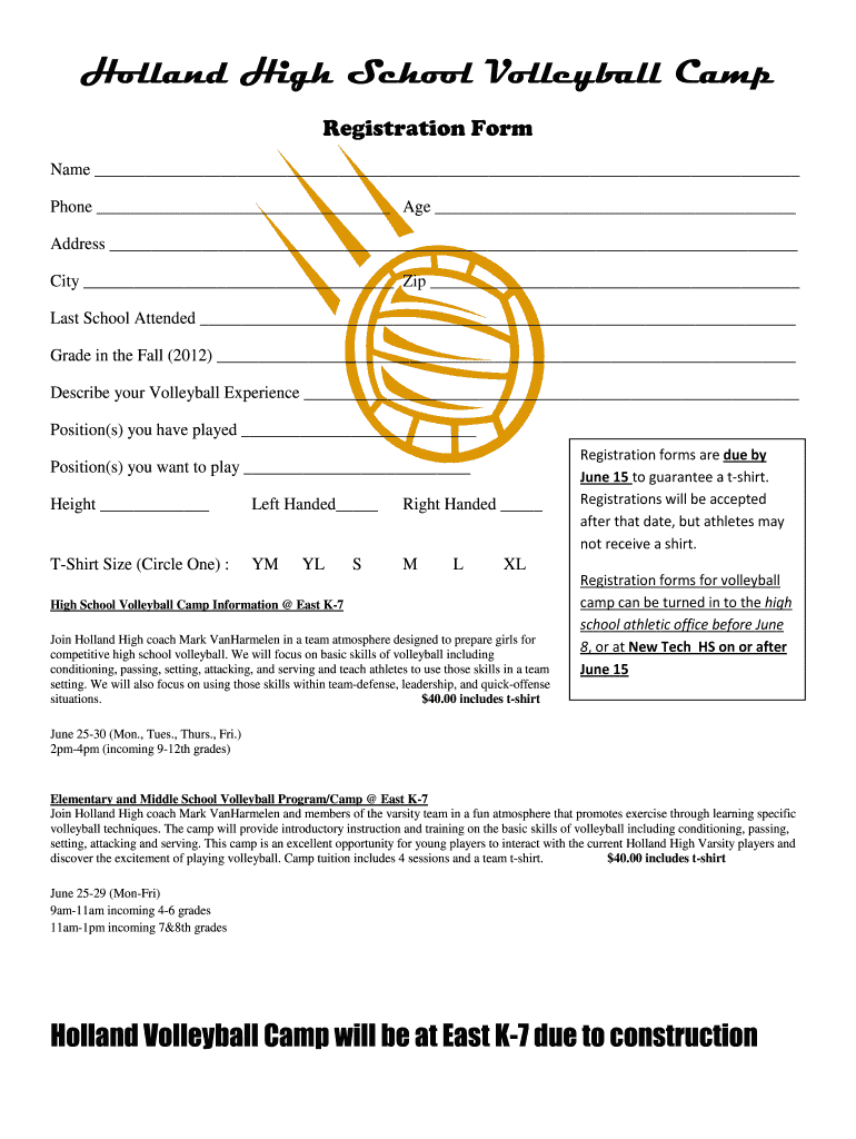 Volleyball Signup Sheet Template Sample