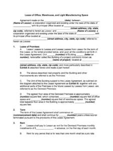 Warehouse Lease Agreement Template Example