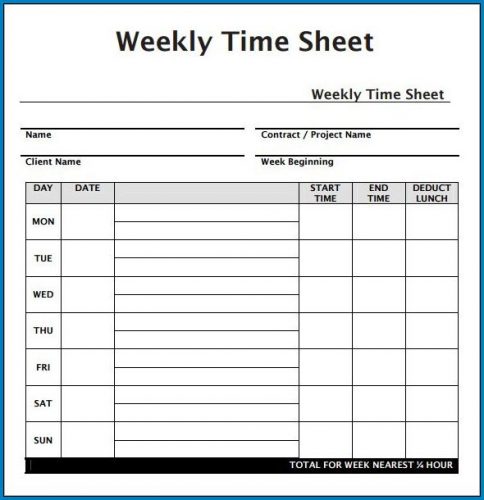 √ Free Printable Weekly Employee Timesheet Template