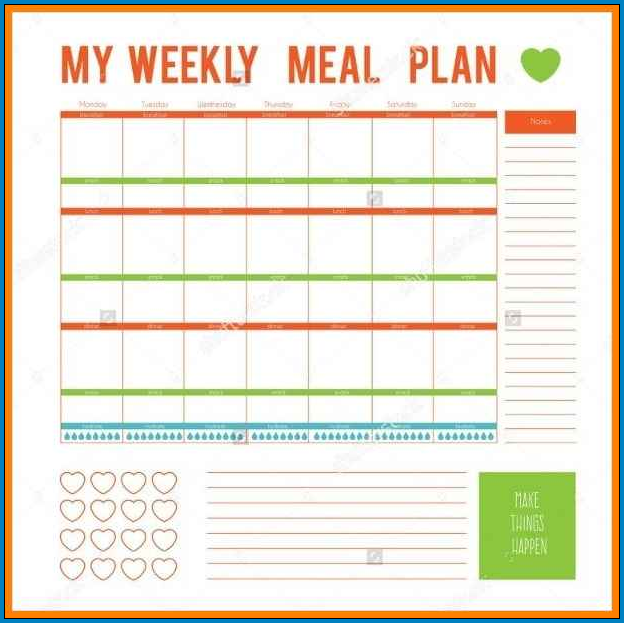 Weekly Meal Planner Template Example