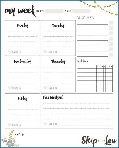 √ Free Printable Weekly Planner Template | Templateral