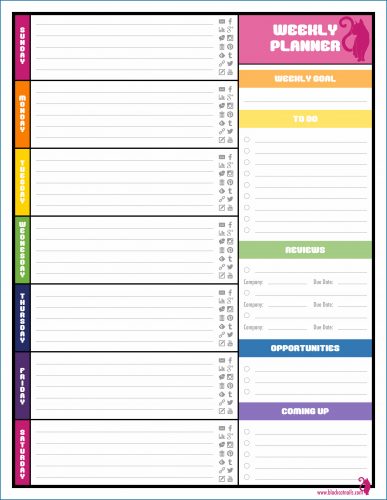 √ Free Printable Weekly Planner Templates