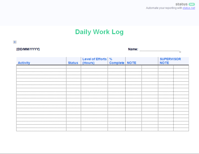 √ Free Weekly Telework Log Template (Excel)