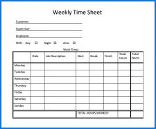 Weekly Timesheet Template Word Sample