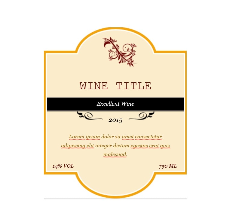 Wine Label Template