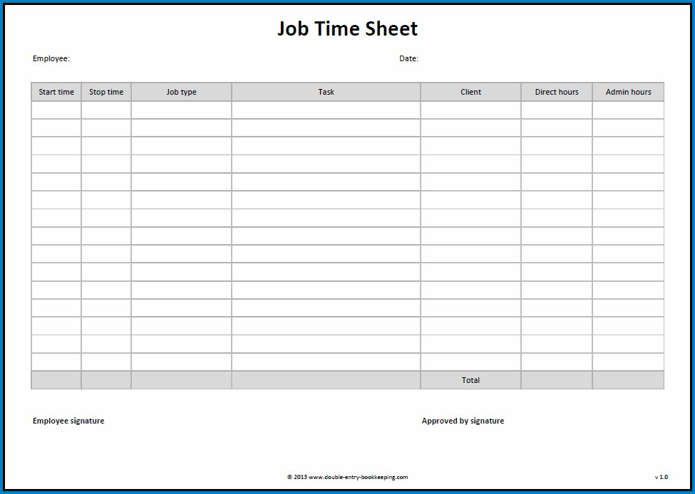 free printable work timesheet template templateral