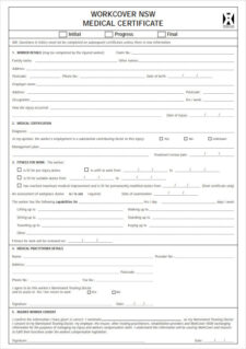 Workcover Medical Certificate Template