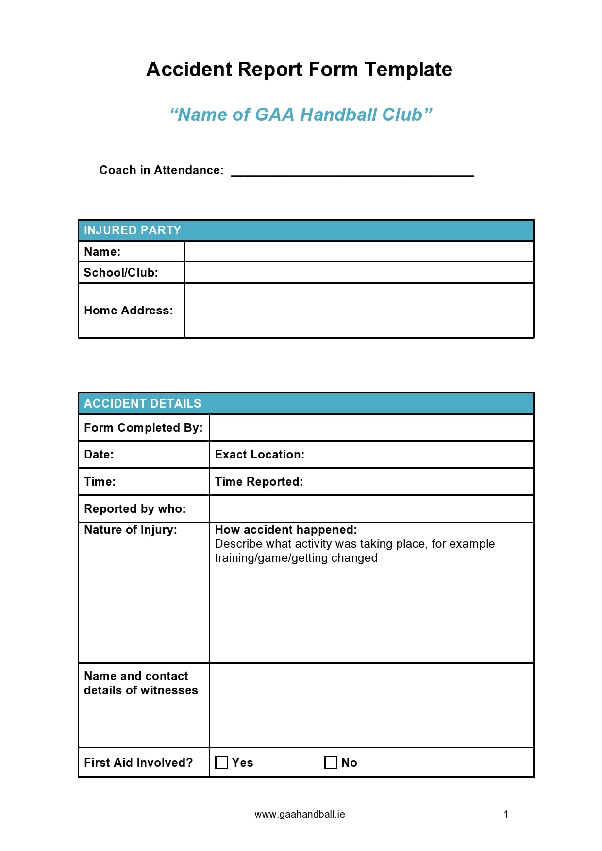 accident report form