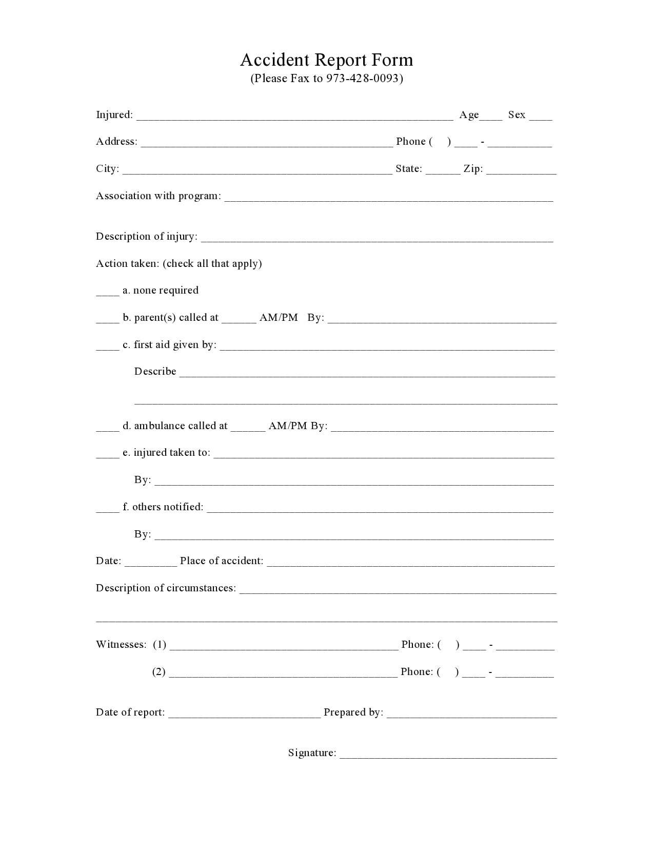 accident report form