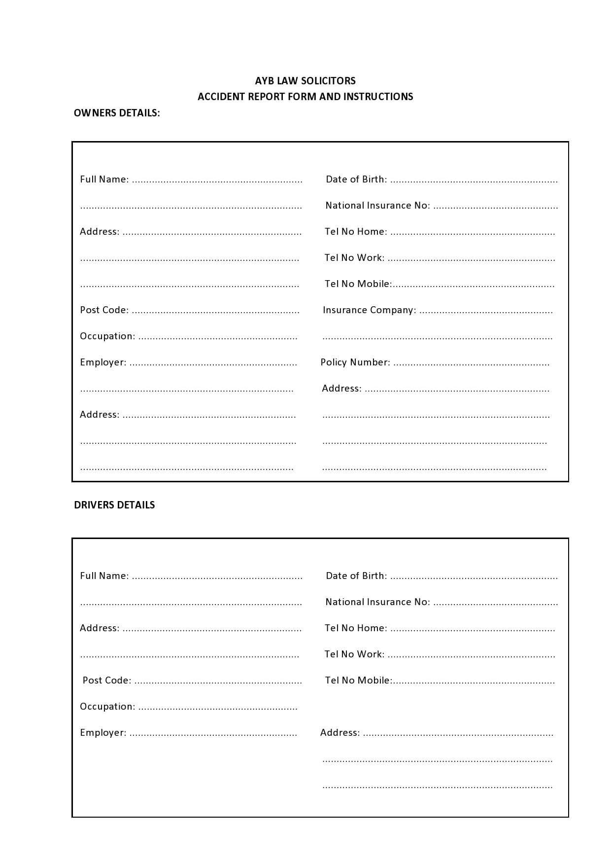 accident report form