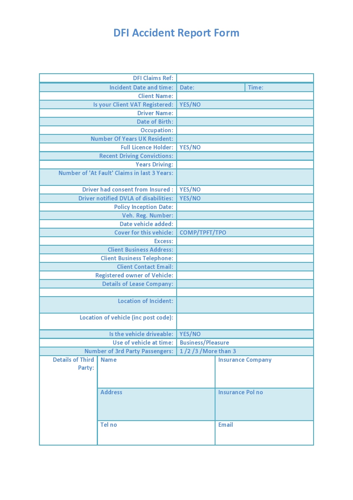 accident report form