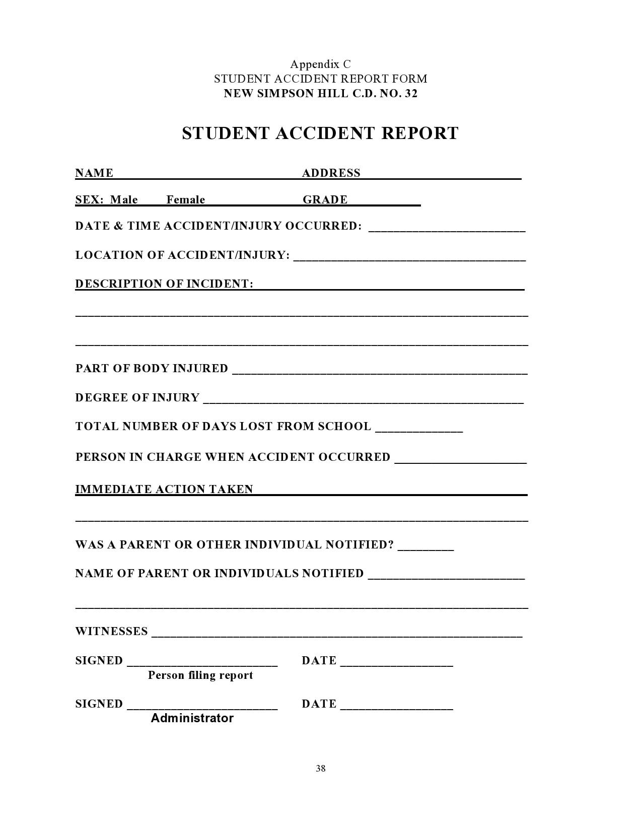 accident report form