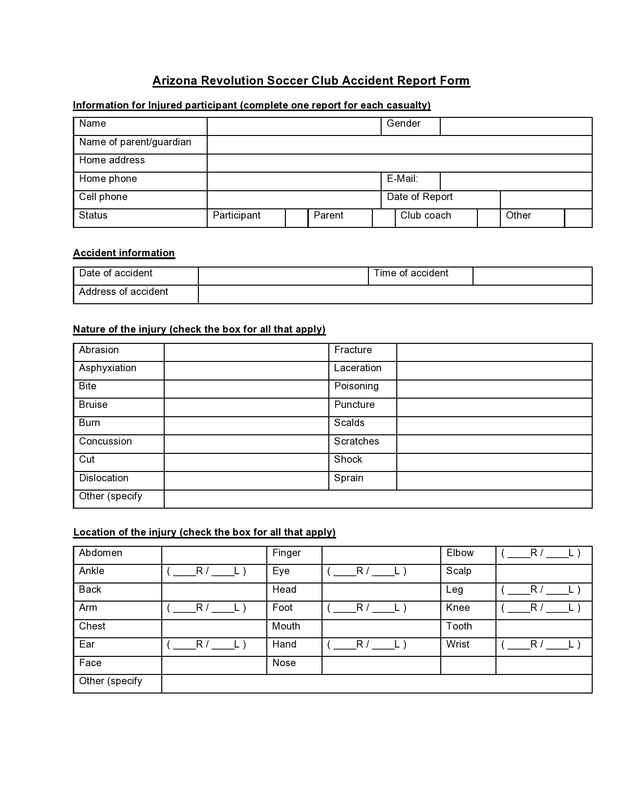 accident report form