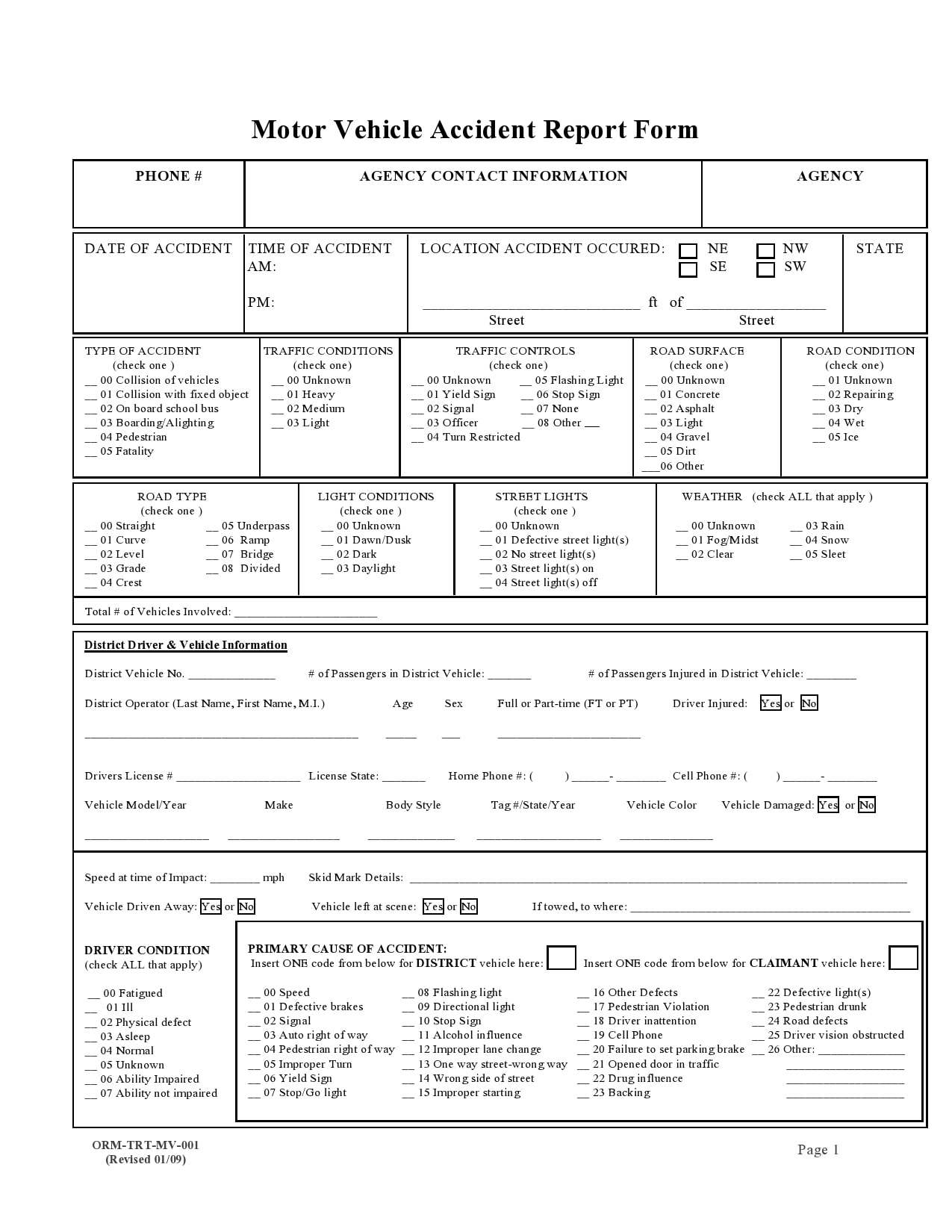 accident report form