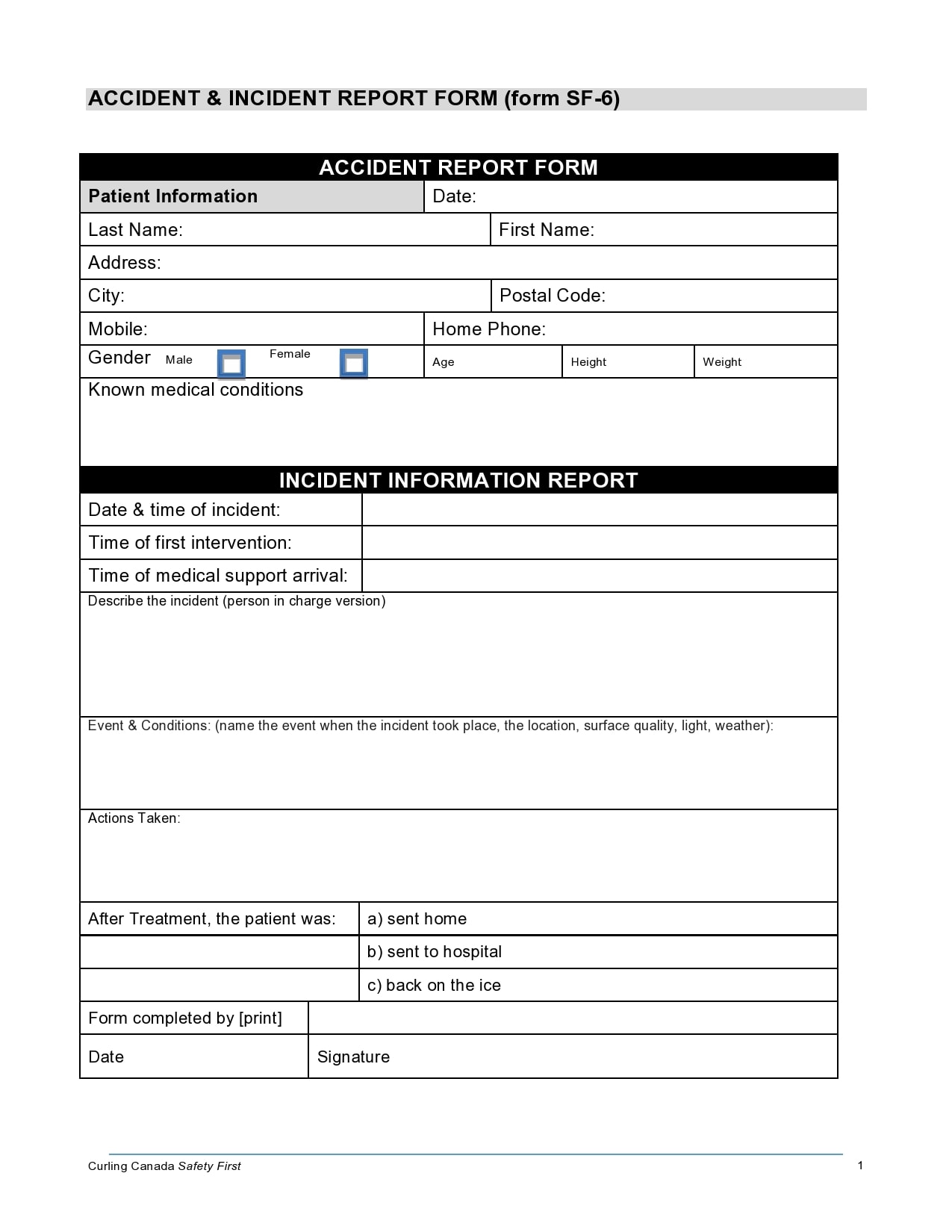 accident report form