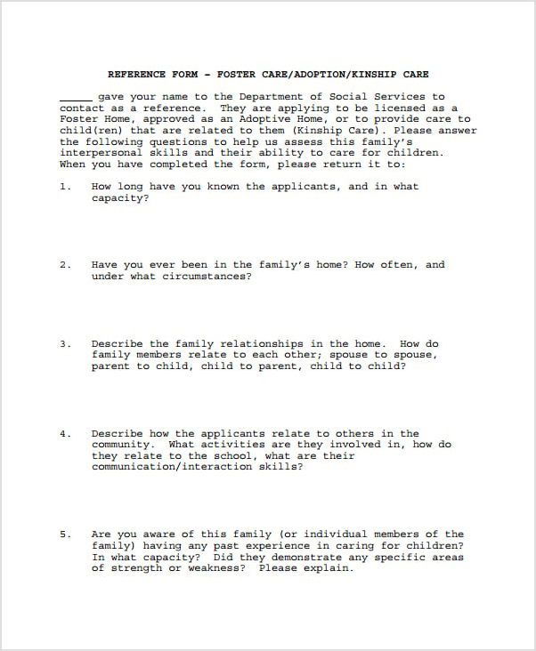 adoption recommendation letter template example