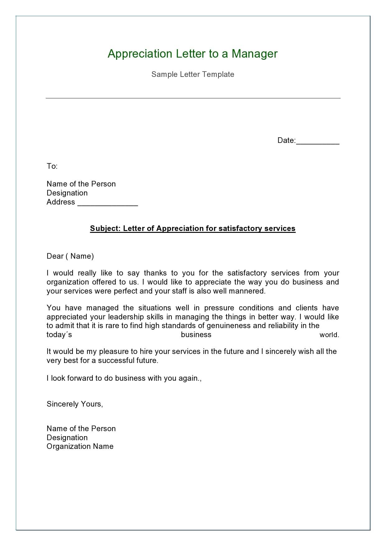 appreciation letter