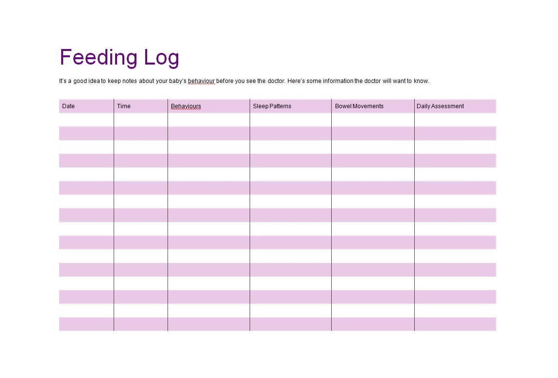 baby feeding chart