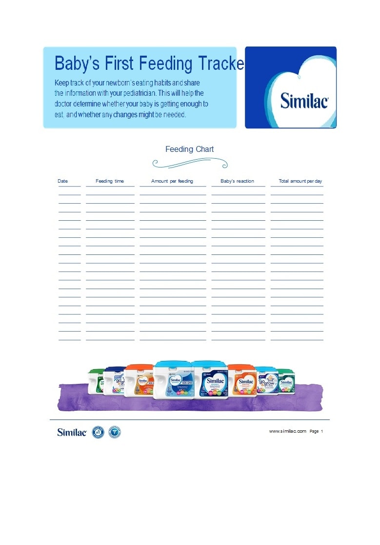 baby feeding chart