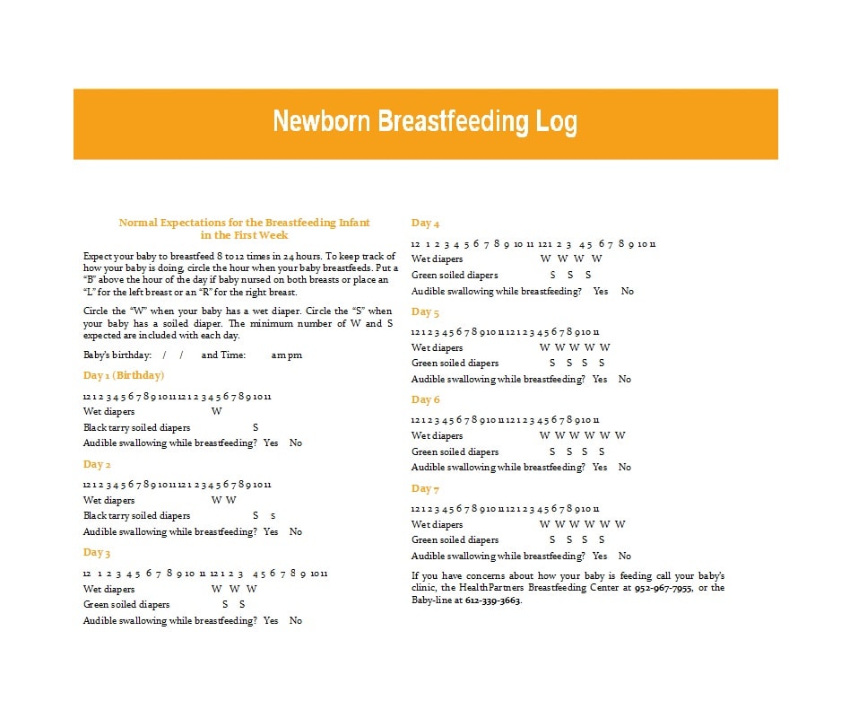 baby feeding chart