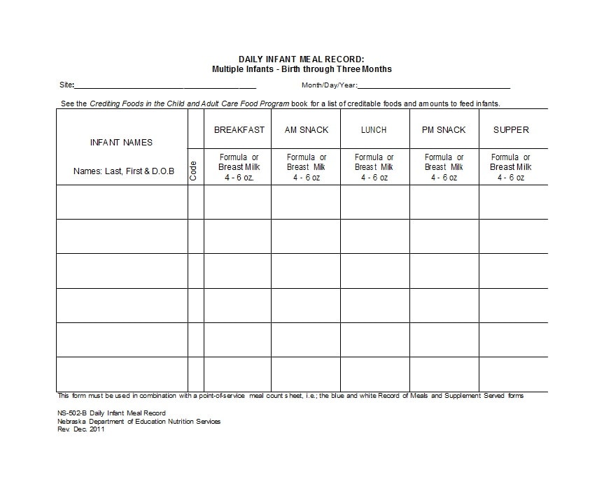 baby feeding chart